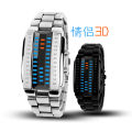 Shenzhen manufacturers wholesale LED electronic fashion personality 3D mirror neutral chain waterproof watch drop shipping. 