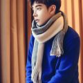 Korean Fashion Men's Knitted Scarf Winter Warm Men Scarves Patchwork Striped Wool Bufanda Soft Long Warmer Male Neakerchief. 