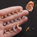 Crystal Bar Barbell Ear Cartilage Tragus Helix Stud Piercing Earring. 