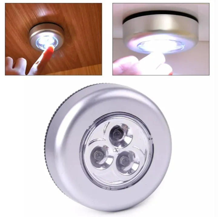 1pcs 3 LED Tap Lights, Stick on Push Touch Lights Battery Powered Lights for Closets, Under Cabinets, Counters, Bright Wireless Night Light Indoor Tap Touch Lamp for Kids