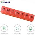 Travel Pill Organizer 7 Grids Weekly Pill Box with Date Printed Cover Portable Medicine Organizer for Travel Dustproof Moisture-proof Weekly Pill Dispenser. 