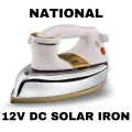 DC 12V Solar Iron – Portable, Energy-Efficient, & Eco-Friendly Travel Iron with Solar Panel for Home and Outdoor Use|New Technology Automatic 12 Volts Direct Battery Operated Solar Energy DC Power UPS Dry Iron Best Quality. 