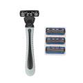 Men Safety Razor Blade Face Hair Removal 6-layer Classic Stainless Steel Smooth Shaving Manual Shaver with 4 Heads. 