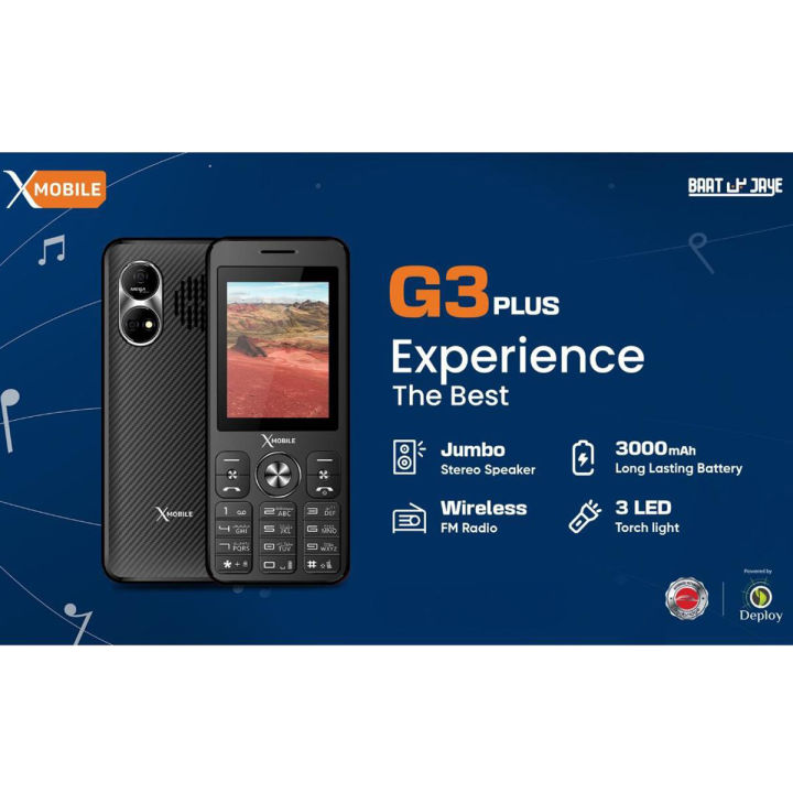 Xmobile G3 Plus - 2.4 Inch - 3000mAh Battery - DualSim - Wireless FM Radio - AnyColor
