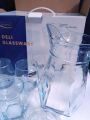 7 PCs Glass  Water Set  1-Jug + 6-Glass | Deli Glassware. 