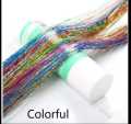 Sparkle Hair Tinsel Rainbow colored 93cm Hair Laser False Hair Extensions Decor Glitter Strings For Girls. 