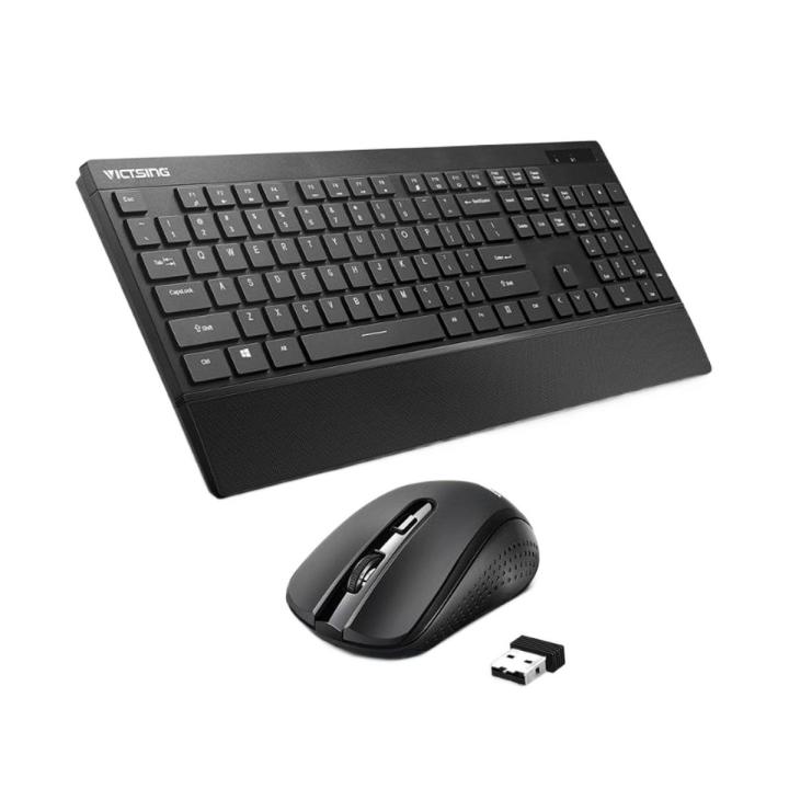 PC132a Wireless Keyboard And Mouse Combo 104-Keys Keyboard With Chiclet Keys Palm Rest And Mouse For PC Laptop