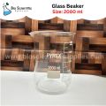 2000 ml IwakiPyrex-Beaker, Low Form Griffin, 3.3 Borosilicate  Glass, Double Scale, Graduated. 