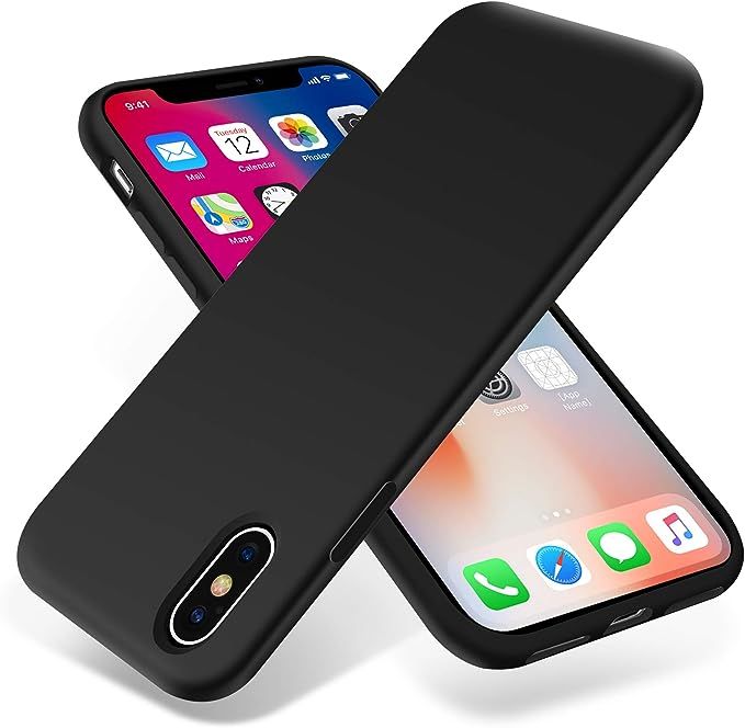 iPhone X iPhone XS Black Soft TPU Silicon Back Cover Shock-Absorbing Slim Fit Lightweight Durable Protection with Perfect Cutouts