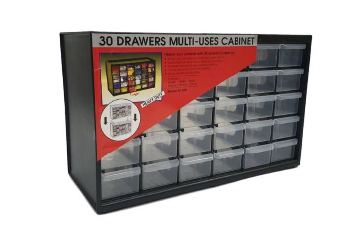 Plastic%2030%20Drawers%20Small%20Parts%20/%20Jewellery%20Storage%20Cabinets,%20Stacks%20Securely%20and%20Can%20Be%20Wall%20Mounted%20(M-30D)%20-%20Image%203