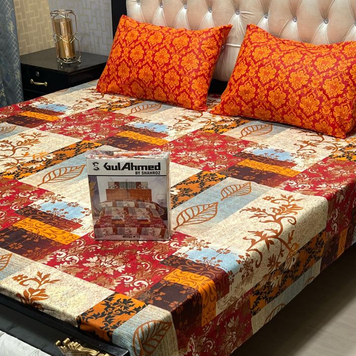 Gift Pack Bedsheet/ Gul Ahmad /  Most Demanding Collection Cotton Mix Bedsheets  Full Printed 3pc