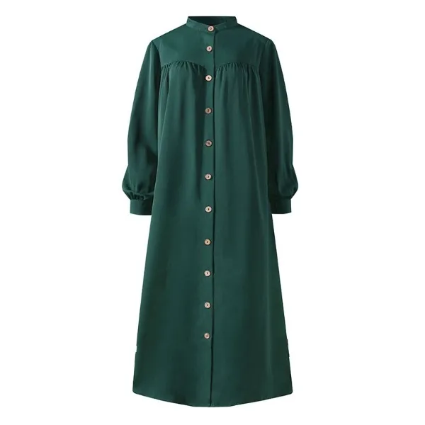 Short%20Coat%20Abaya%20front%20open%20buttons%20Solid%20Color%20Long%20Sleeve%20Shirt%20Dress%20Casual%20Pocket%20Robe%20Abayas%20For%20Women%20Open%20Abaya%20-%20Image%208