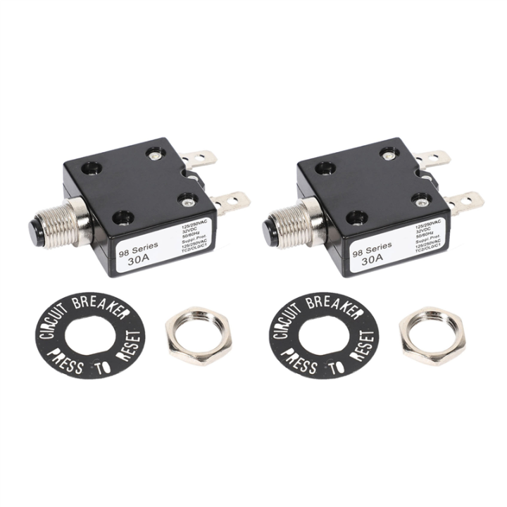 2X 30A 125/250VAC 50VDC Circuit Thermal Breaker Thermal Protector for Generator