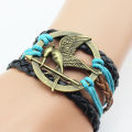 Hunger Games Bracelet Bird Eagle Animal Infinity Vintage Fashion Movie Jewelry Leather Rope Men Women Kid Wholesale. 