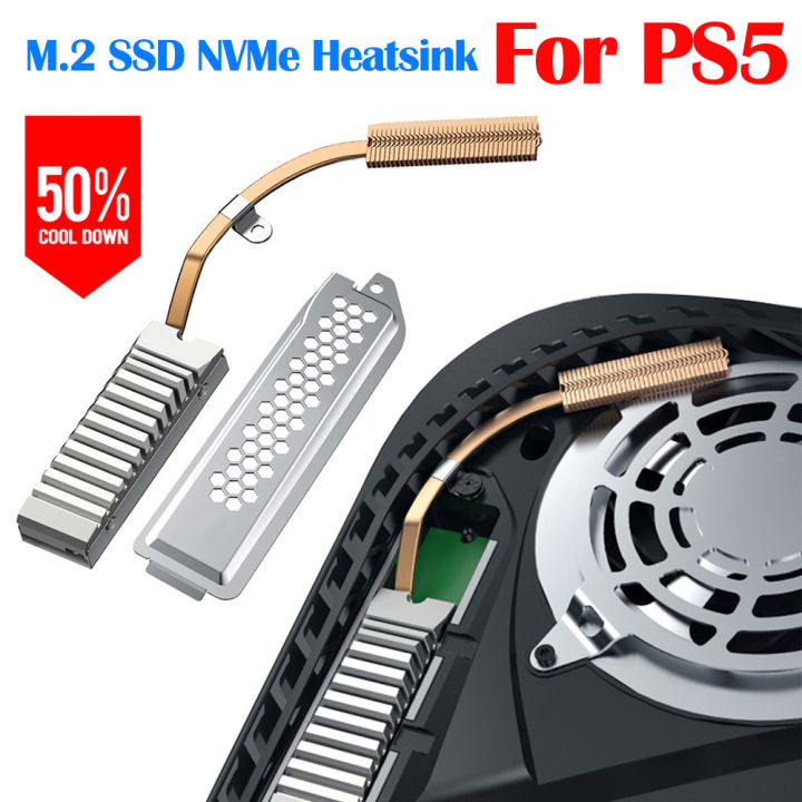 M.2 SSD NVMe Heatsink SSD Radiator Extended Copper Pipe SSD Cooling With Thermal Silicone Pad for Playstation SSD Expansion Slot