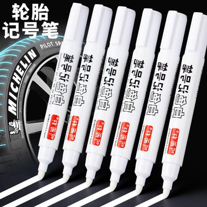 【HOT】 Haile 2-6Pc For Metal White Oily Markers Waterproof Permanent Plastic Gel Pen Writing Drawing DIY Graffiti Stationery Notebook