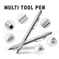 7 in 1 Multifunctional Touch Screen Stylus Ballpoint Pen with Screwdriver Spirit Level Scale Ruler Full Metal. 