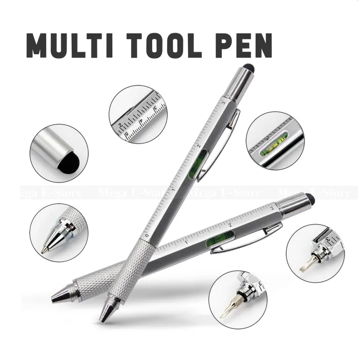 7%20in%201%20Multifunctional%20Touch%20Screen%20Stylus%20Ballpoint%20Pen%20with%20Screwdriver%20Spirit%20Level%20Scale%20Ruler%20Full%20Metal%20-%20Image%205
