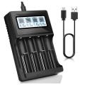18650 Battery Charger, LCD Display Speed Batteries Charger with 4 Bay Discharge Function for Rechargeable 3.7V Li-Ion Batteries. 