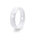 new 6MM Light Luxury Ceramic Ring White Black Square Curved Anti oxidation Ceramic Ring finger ring 643. 