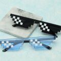 Mosaic Sunglasses Trick Toy Glasses Funny Pixel Glasses For Women And Men--black. 