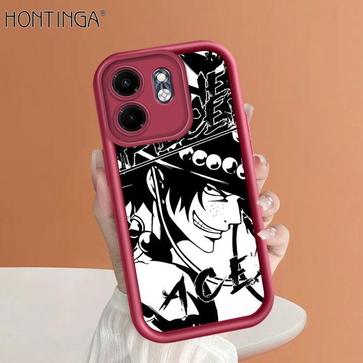 Hontinga for Infinix Smart 9 Hot 50i Back Cover Anime Luffy Pattern Case Ladder Soft Rubber Mobile Phone Cover