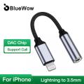 [BlueTooth] BlueWow 09UL Lightning to 3.5mm Jack AUX Phone Cable for iphone 11 pro max 3.5mm Lightning Headphones Audio Adapter Splitter for iphone (support call function). 
