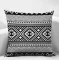 Techmanistan Pack of 5 - Random Design Black & White Geometric Cushion Covers, Throw Pillow, Decorative Case, Without Filling. 