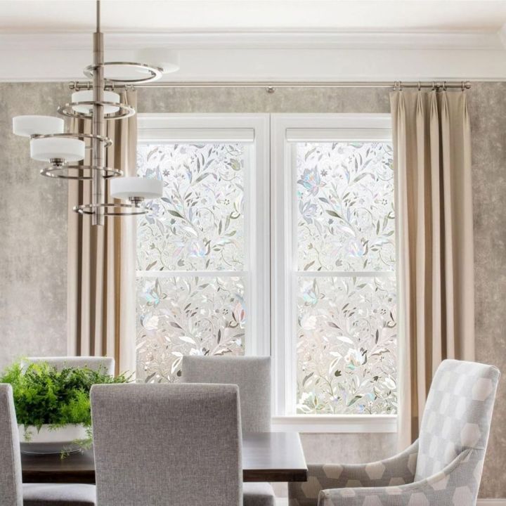 New Frosted Window Privacy Film Static Cling UV Blocking Glass Window ...