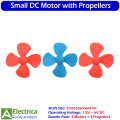 3pcs Small DC Motor with 2mm Shaft + 3pcs Propellers for DIY, Toys, Arduino & Robotics Projects by Electrica. 