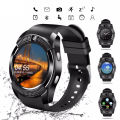V8 Men Women Smart Watch Sleeping Monitoring Pedometer With 1.22 Inch Round Screen HD Camera Fitness Watch. 