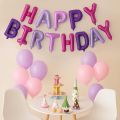 24Pcs Happy Birthday Decoration Set – Premium Latex Balloons with Happy Birthday Foil Alphabet Arch for Party Décor Set For Boys & Girls. 