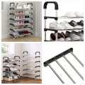 7 Tiers Heavyweight Shoe Rack Organizer Stainless Steel Shoe Stand. 