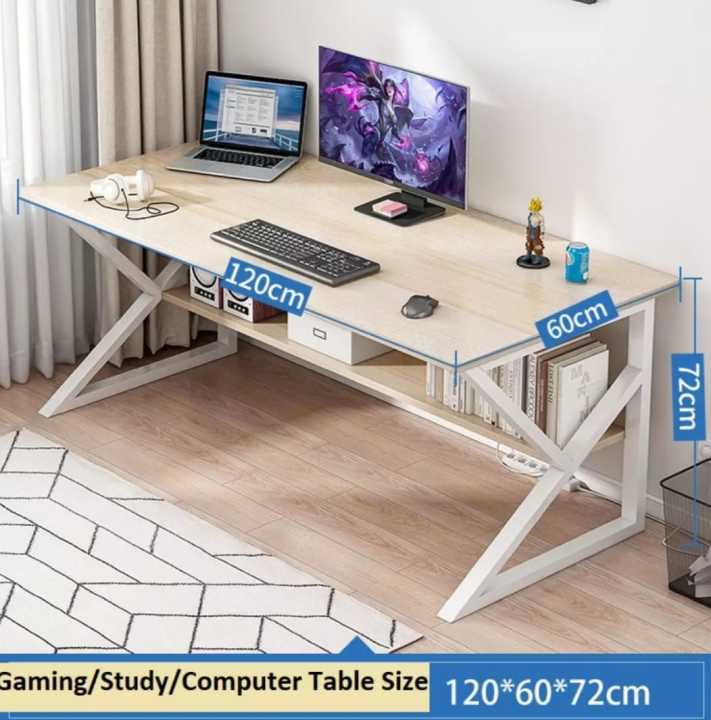 Elegant%20K-Shaped%20Computer%20Desk%20with%20Storage%20Shelf%20for%20Home%20Office,%20Study%20&%20Gaming%20-%20New%20-%20Image%208