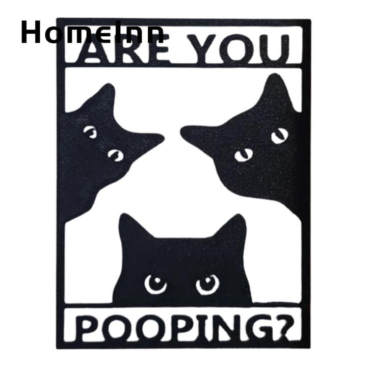 Black Cat Bathroom Sign Adorable Cat Bathroom Wall Sign Funny Restroom Toilet Decor for Cat Lovers Cute Kitten Metal Plaque Perfect Gift for Animal Lovers Family Room Cat Sign