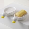 Soap Dish Self Draining Soap Holder Cute Duck Shape Soap Rack for Shower Bathroom Tub Kitchen Sink CeramicTray Holder (Duck). 