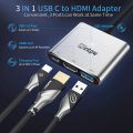 INTPW USB C to HDMI Adapter 4K for Ma Book Pro, Nintendo Switch HDMI Adapter Hub Dock with USB 3.0 Port, Type-C PD Charging Port Space Grey Model  ID505. 
