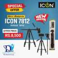 iCON i7812 Professional Overhead Tripod Plus Monopod Multipurpose For Mobiles, Mirrorless Cameras, DSLR etc. 