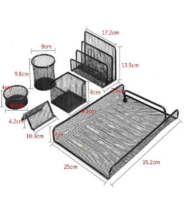 6in1%20Desk%20Organizer%20Table%20Set%20Pen%20Stationery%20Holder%20Stand%20&%20Letter%20Tray%20story%20Tier%20Metal%20Mesh%20-%20Image%204