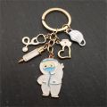 Doctor Nurse Keychain Men Women Stethoscope Syringe Medical Symbol Pendant With Key Ring For Medical Student Souvenir Gift. 