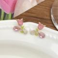 Alloy Pink Earrings Feminine Charm 1.8*1.4cm Tulip Earrings  Studs for Casual Outings Formal Events Young Adults Gift Option Accessory Collection. 