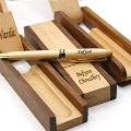 Customized Premium Name/Logo Engraved Wooden Pen with Stand | Office - School Accessories | A perfect gift for him, her, kids, boys, girls, father, mother, husband, wife, couple. 
