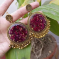 Real Rose Petals Earrings/Jhumky - Custom made jhumkas  - epoxy/resin jhumka - handmade customize jhmuky/Earrings. 