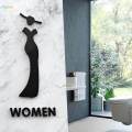 WC Sign Male Female Self Stick Signage Bathroom Sign Decor Toilet Door Sign Woman S. 