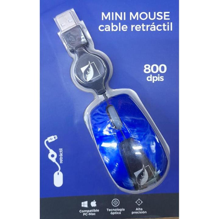 Mini Mouse Cable Retractil  Optico Usb