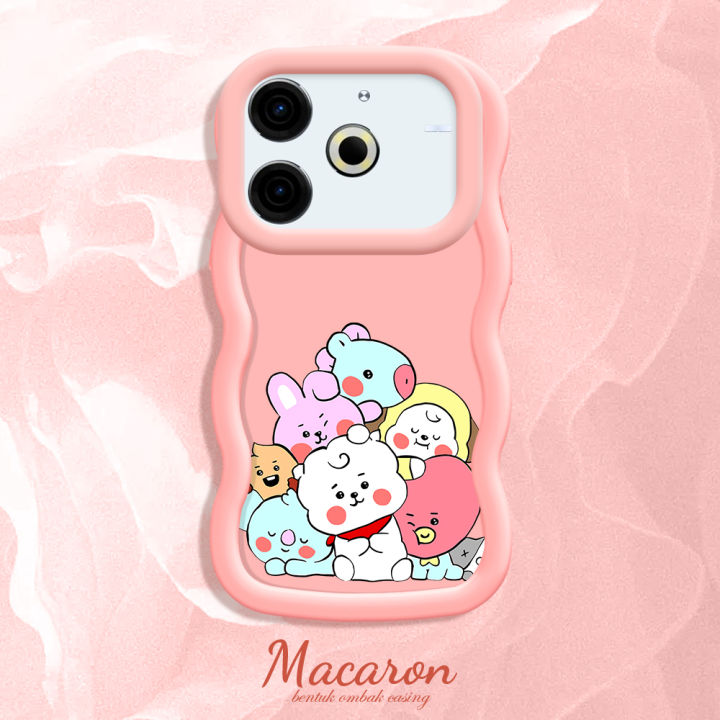 BILI for Tecno Pova 6 Neo Back Cover BTS Doll Pattern Design Wavy Soft Silicone Mobile Phone Covers