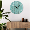 Wall Clock - Teal Green Wall Clocks Battery Operated Silent Non-Ticking - Turquoise Clock Decorative for Patio Office Easy to Use 25cmx25cm. 