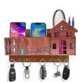 Multipurpose design Wood Key Holder | 8 Hooks | Home Decoration items | Wall Decoration items for room | Wall Hanging for keys | Wall Hanging For Decoration | key organizer | Fancy handmade key holders | Decorative wooden wall rack for key & mobile. 