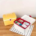 GST  First Aid Box - Family Emergency Kit - Empty Medicine Storage Box - Medical Supply Organizer with Lockable Lid, Removable Tray and Two Sided Handles For Easy To Carry. 