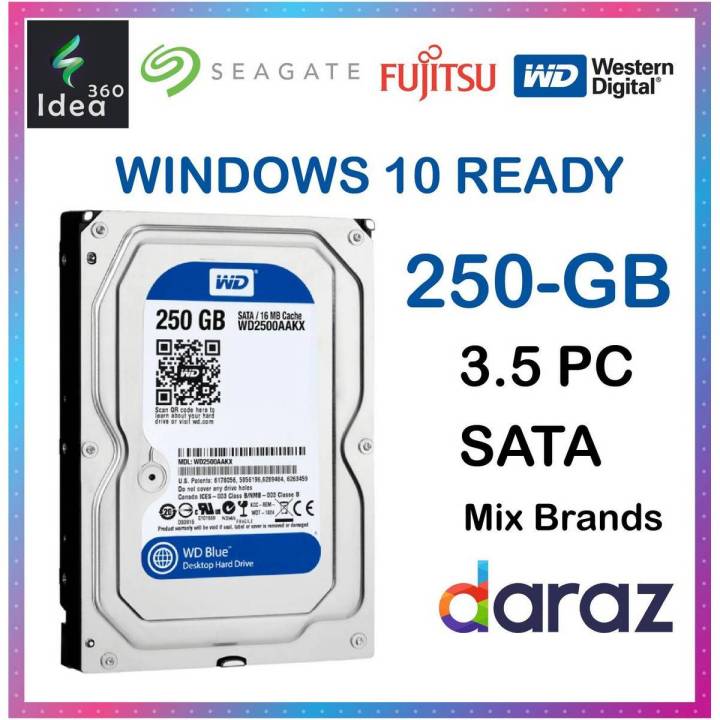 250 GB Hard Disk WINDOWS 10 READY Genuine for Computer Machine Pulled out from Branded Desktop Hard Drives Original